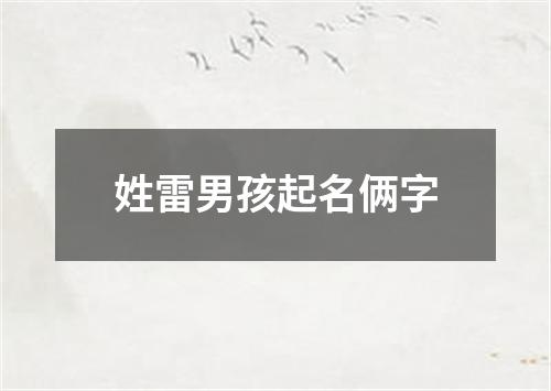 姓雷男孩起名俩字