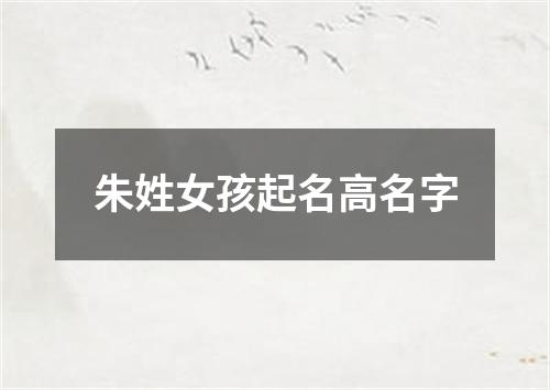 朱姓女孩起名高名字