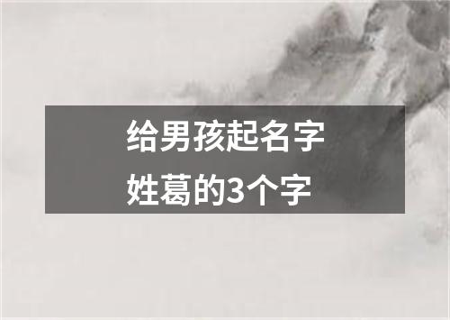 给男孩起名字姓葛的3个字