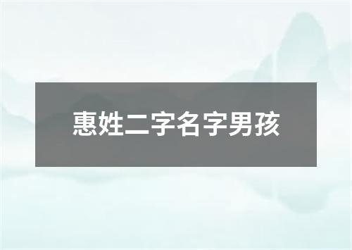 惠姓二字名字男孩