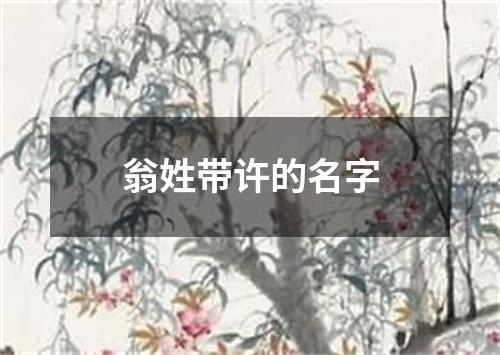 翁姓带许的名字