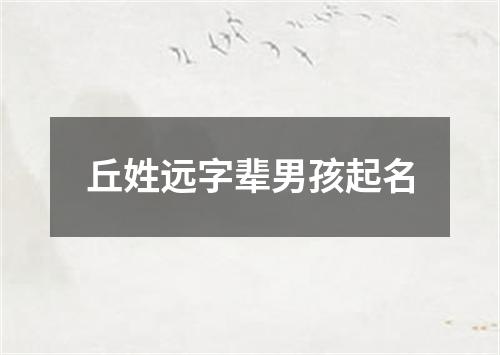 丘姓远字辈男孩起名