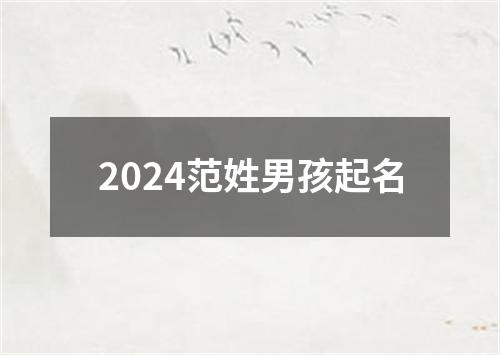 2024范姓男孩起名