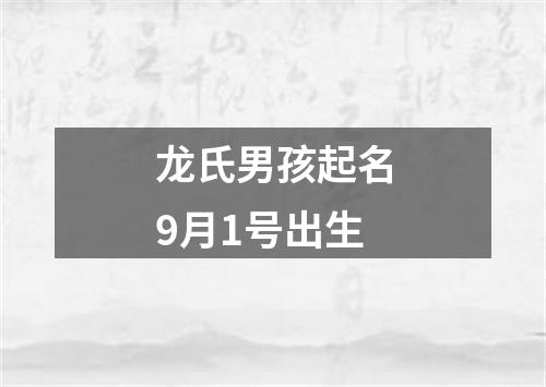 龙氏男孩起名9月1号出生