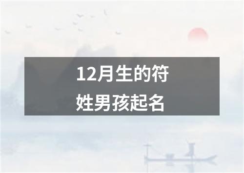 12月生的符姓男孩起名