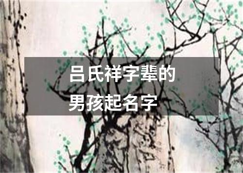 吕氏祥字辈的男孩起名字