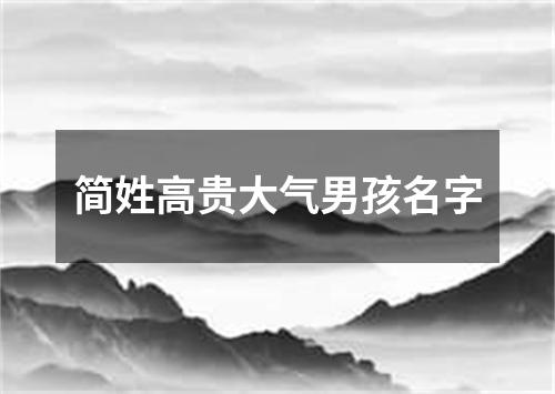 简姓高贵大气男孩名字