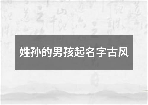 姓孙的男孩起名字古风