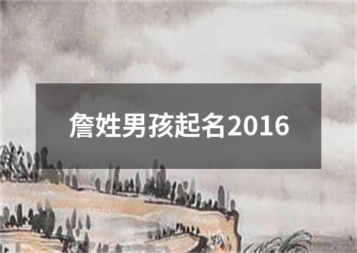 詹姓男孩起名2016