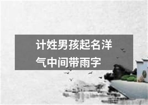 计姓男孩起名洋气中间带雨字