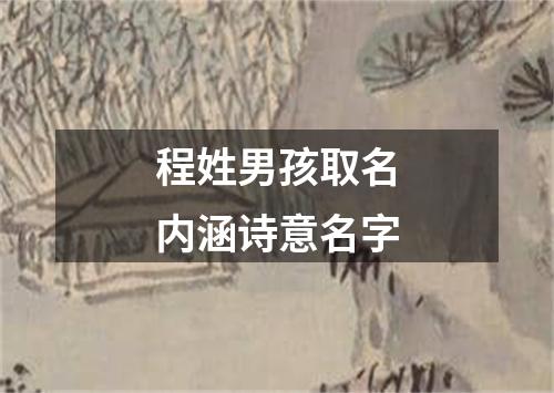 程姓男孩取名内涵诗意名字