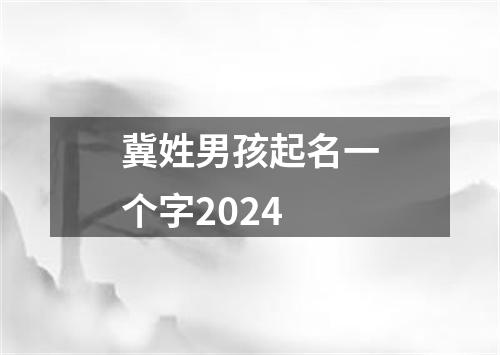 冀姓男孩起名一个字2024