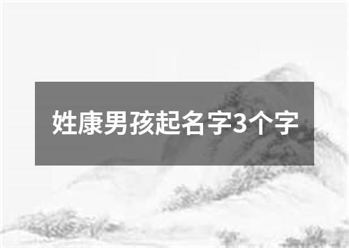 姓康男孩起名字3个字