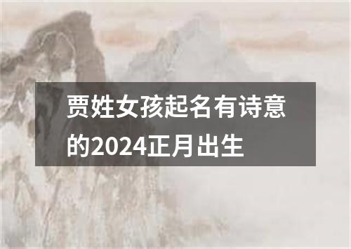 贾姓女孩起名有诗意的2024正月出生