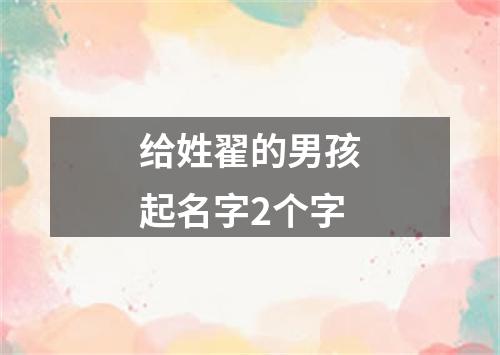 给姓翟的男孩起名字2个字