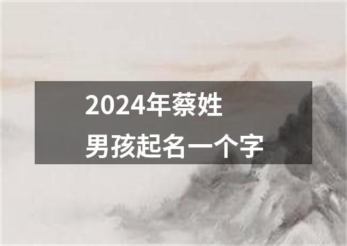 2024年蔡姓男孩起名一个字