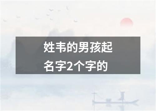 姓韦的男孩起名字2个字的