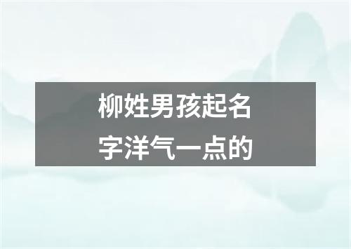 柳姓男孩起名字洋气一点的