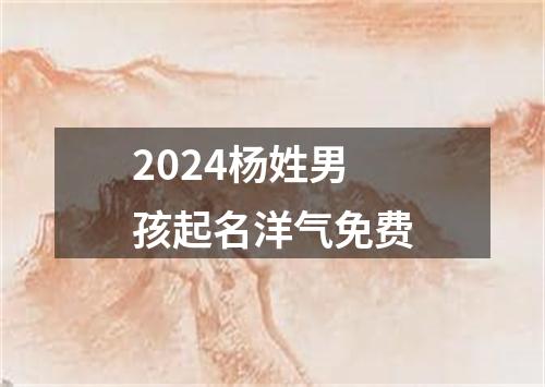 2024杨姓男孩起名洋气免费