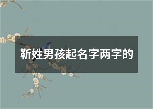 靳姓男孩起名字两字的