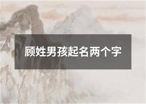 顾姓男孩起名两个字