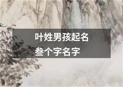 叶姓男孩起名叁个字名字