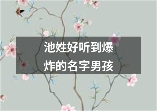 池姓好听到爆炸的名字男孩