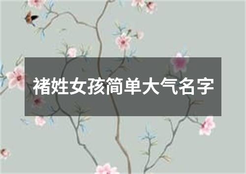 褚姓女孩简单大气名字