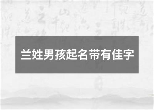 兰姓男孩起名带有佳字