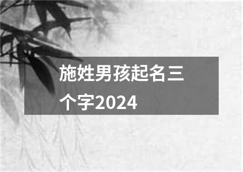 施姓男孩起名三个字2024