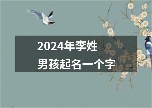 2024年李姓男孩起名一个字