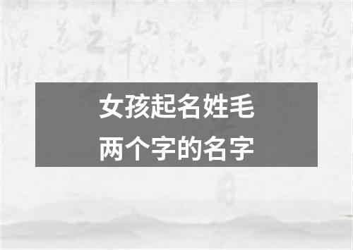 女孩起名姓毛两个字的名字