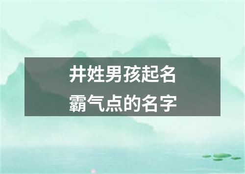 井姓男孩起名霸气点的名字