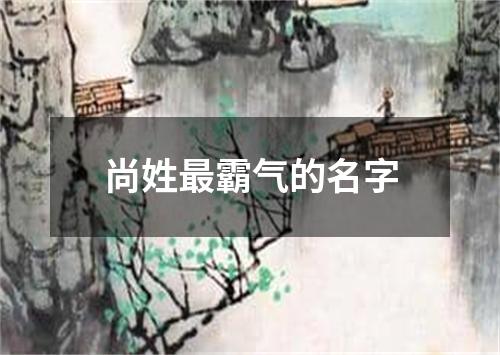 尚姓最霸气的名字