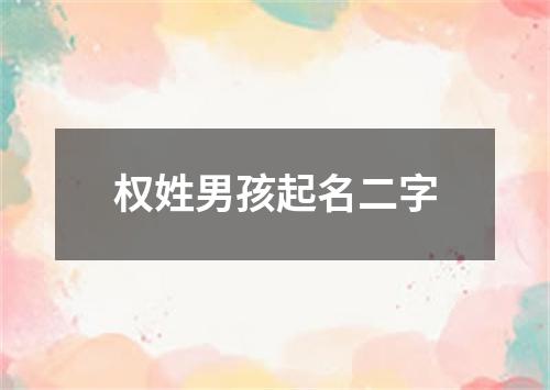 权姓男孩起名二字