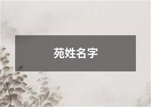 苑姓名字