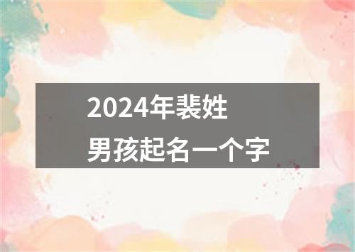 2024年裴姓男孩起名一个字