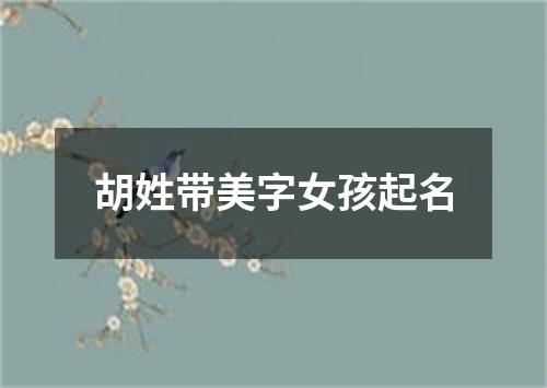 胡姓带美字女孩起名