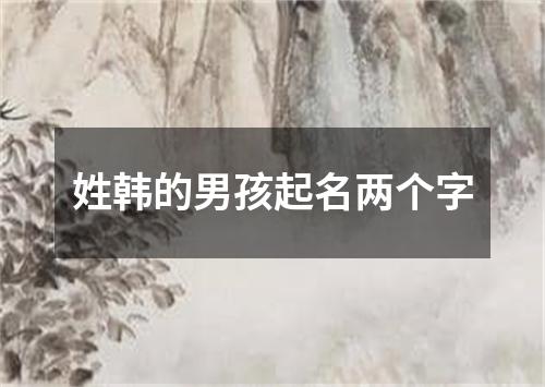 姓韩的男孩起名两个字