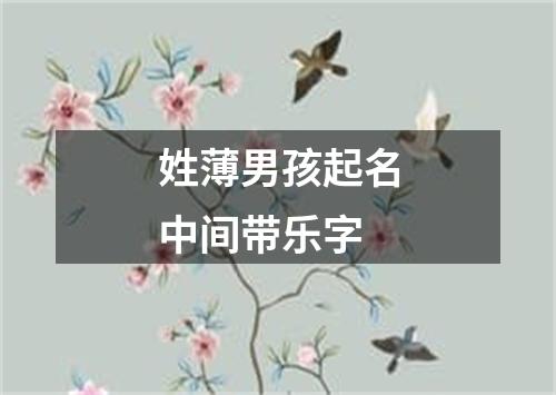 姓薄男孩起名中间带乐字