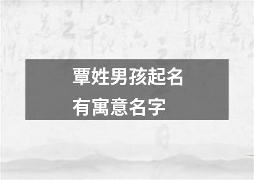 覃姓男孩起名有寓意名字