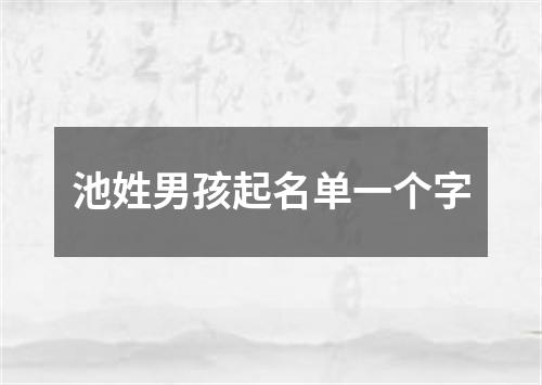 池姓男孩起名单一个字