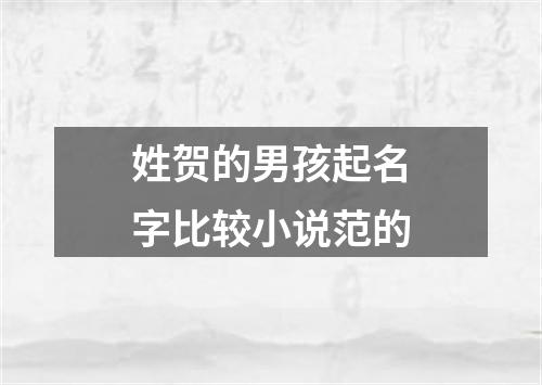 姓贺的男孩起名字比较小说范的