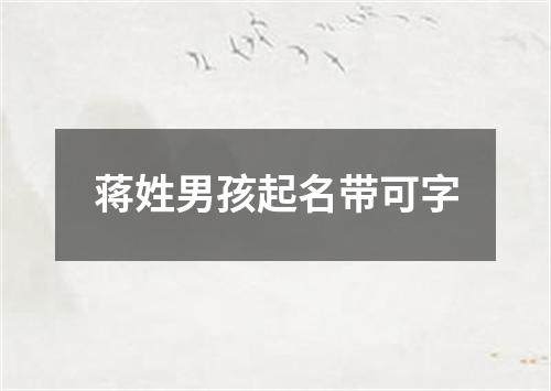 蒋姓男孩起名带可字