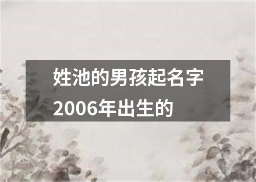 姓池的男孩起名字2006年出生的