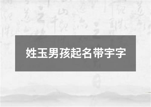 姓玉男孩起名带宇字