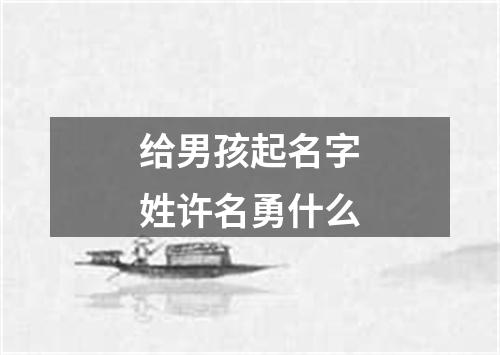 给男孩起名字姓许名勇什么