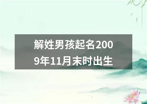 解姓男孩起名2009年11月末时出生