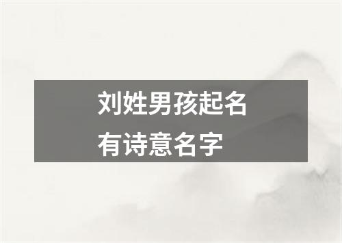 刘姓男孩起名有诗意名字