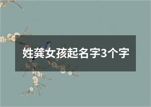 姓龚女孩起名字3个字